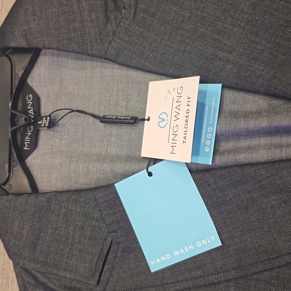 MING WANG Tailored Fit Gray Silver Blazer Jacket Notched Collar Large New $395 - Picture 1 of 10